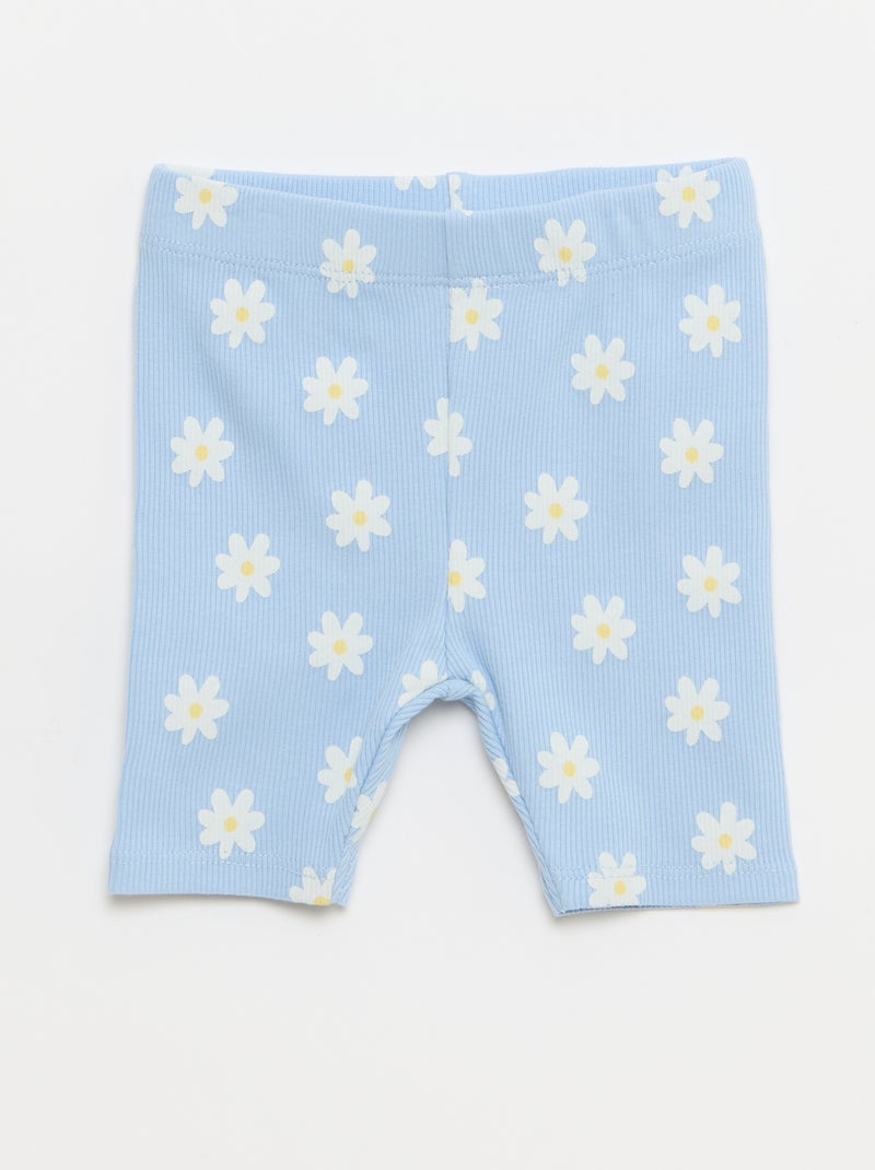 Set T-shirt + geribd fietsbroekje - 2-delig Blauw - Kiabi