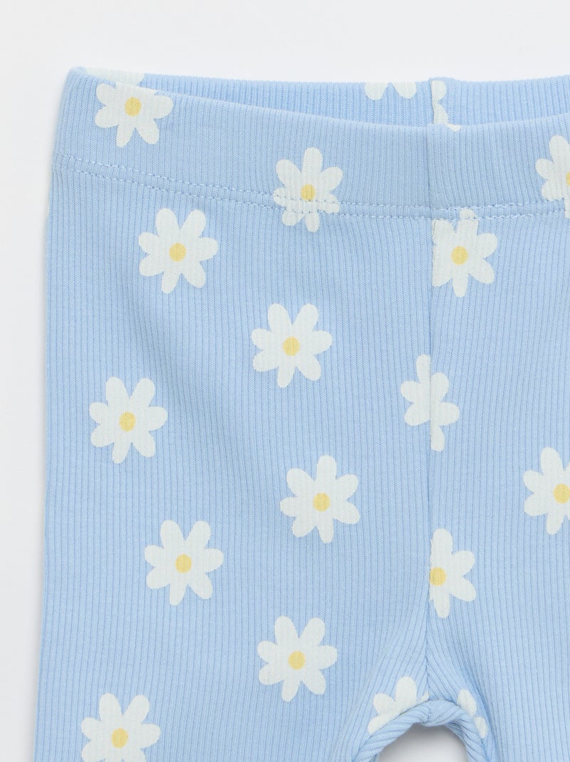 Set T-shirt + geribd fietsbroekje - 2-delig Blauw - Kiabi