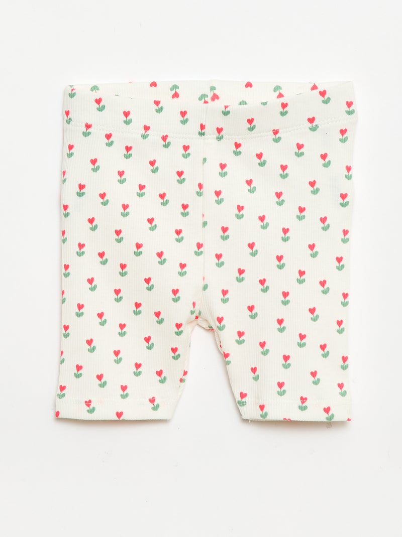 Set T-shirt + geribd fietsbroekje - 2-delig Rose - Kiabi