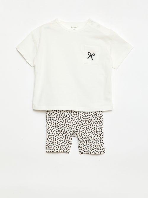Set T-shirt + geribd fietsbroekje - 2-delig - Kiabi
