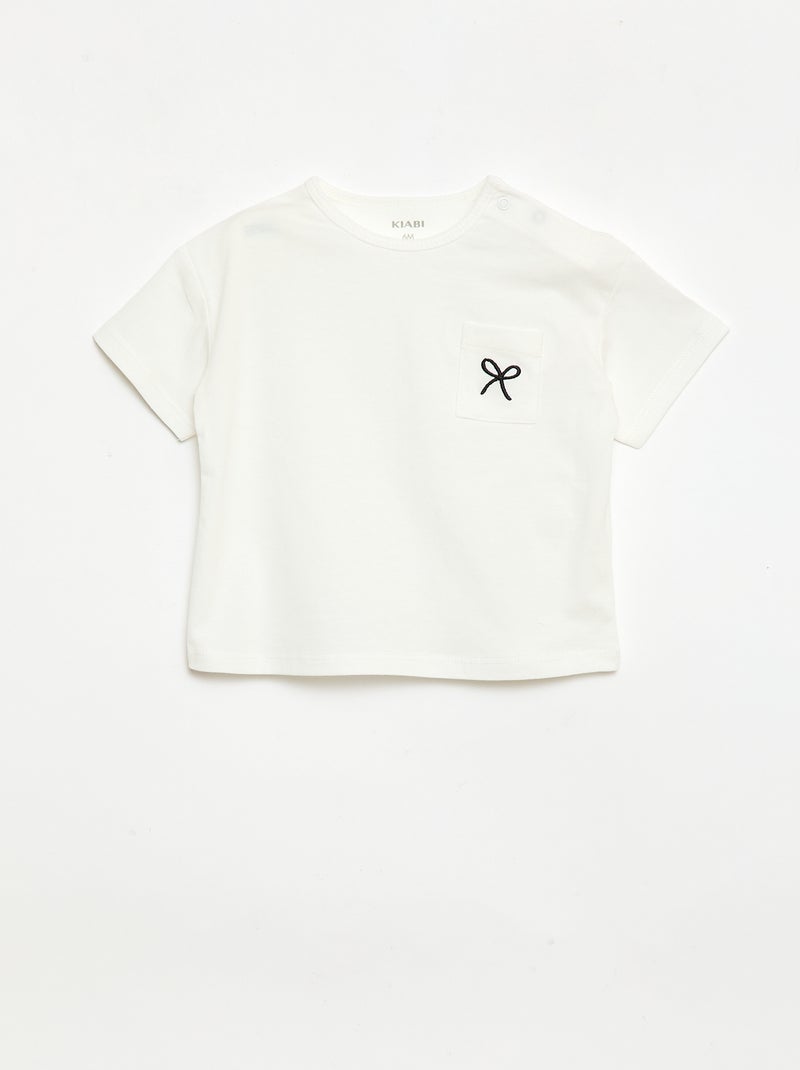 Set T-shirt + geribd fietsbroekje - 2-delig Wit - Kiabi