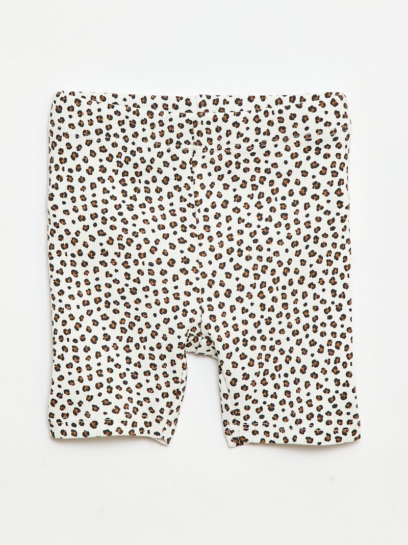 Set T-shirt + geribd fietsbroekje - 2-delig Wit - Kiabi