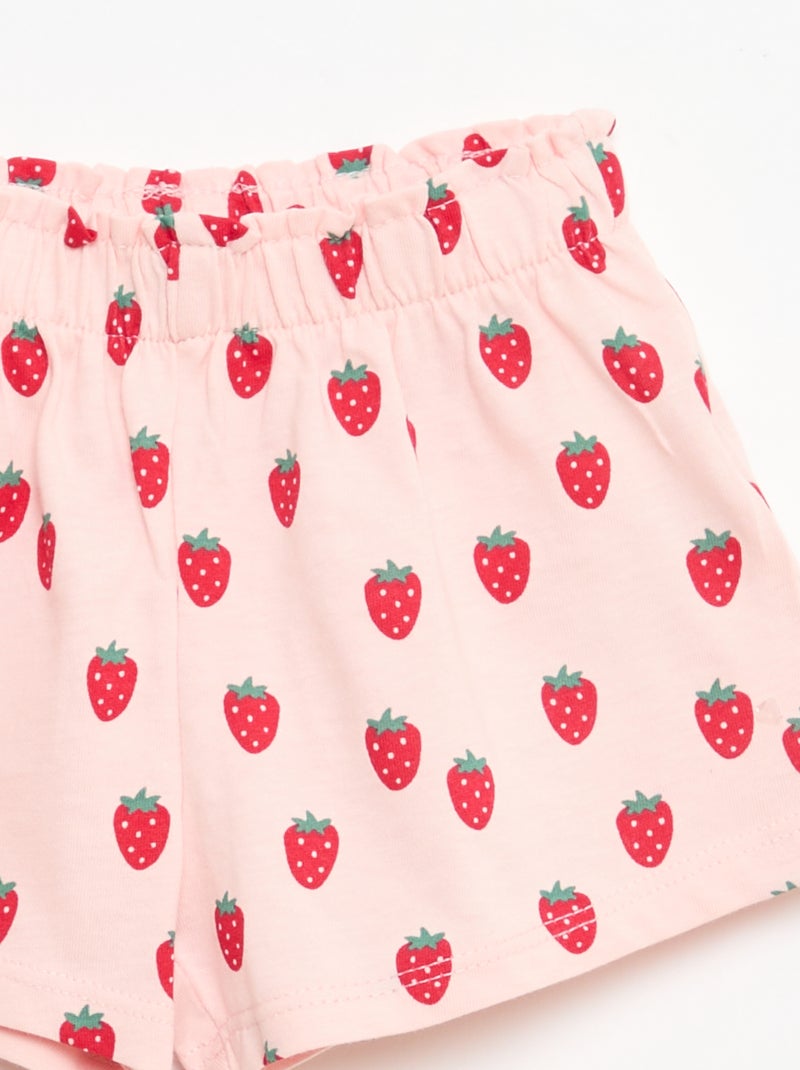 Set T-shirt + short met all-over print Rood - Kiabi