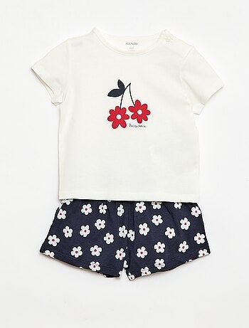 Set T-shirt + short met all-over print