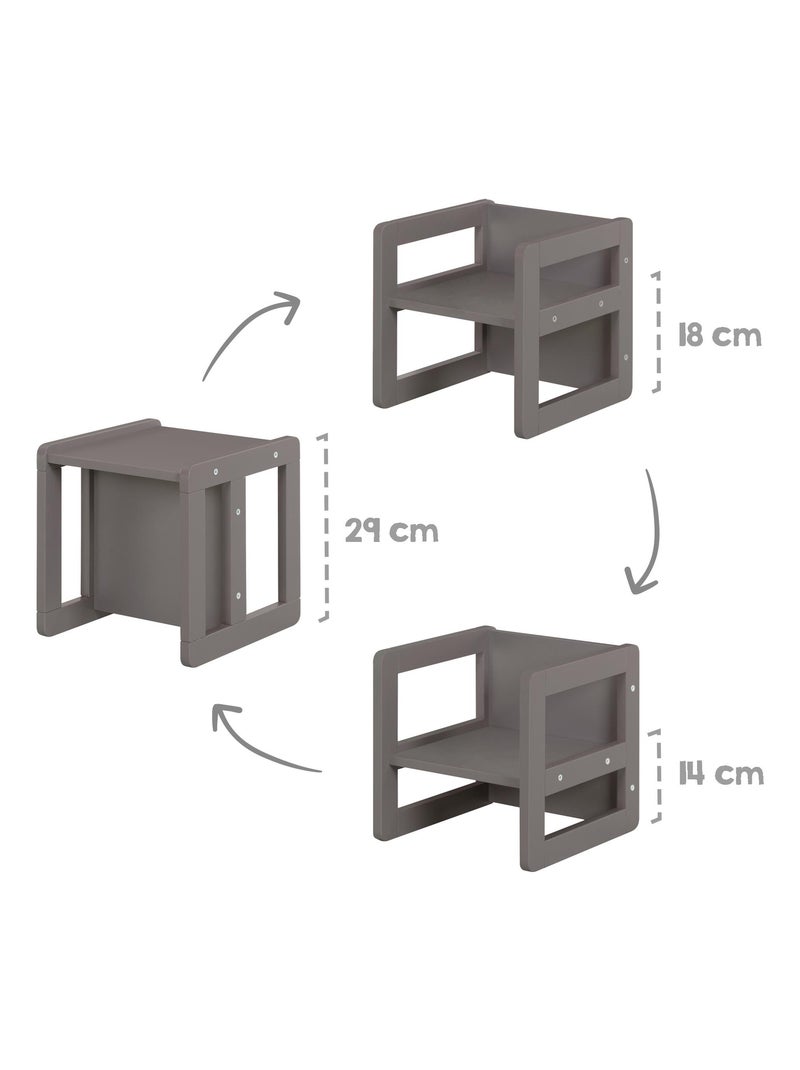 Set tafel, ombouwbaar tot bankje + 1 meegroeistoel 'Roba' Zwart - Kiabi
