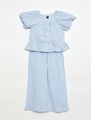 Set top + broek met katoenen details