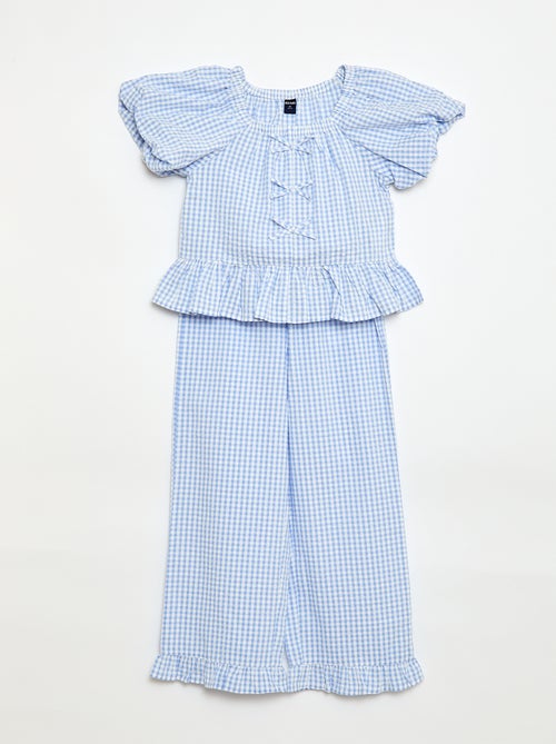 Set top + broek met katoenen details - Kiabi