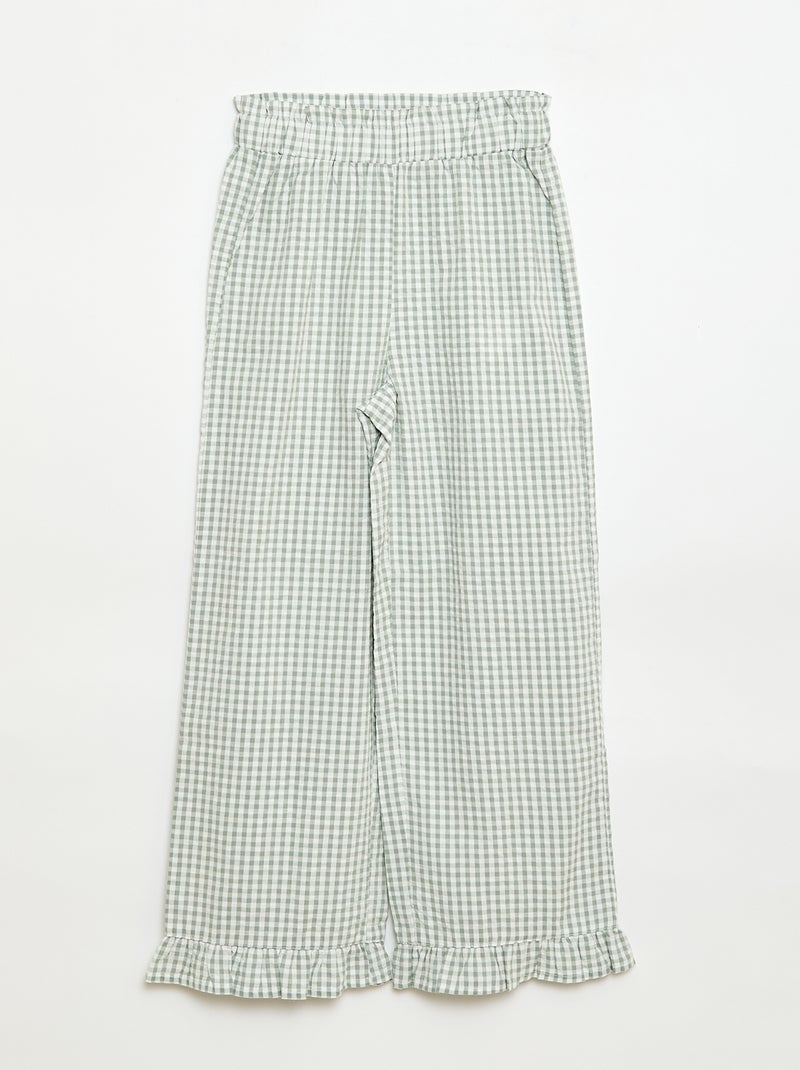 Set top + broek met katoenen details Kaki - Kiabi