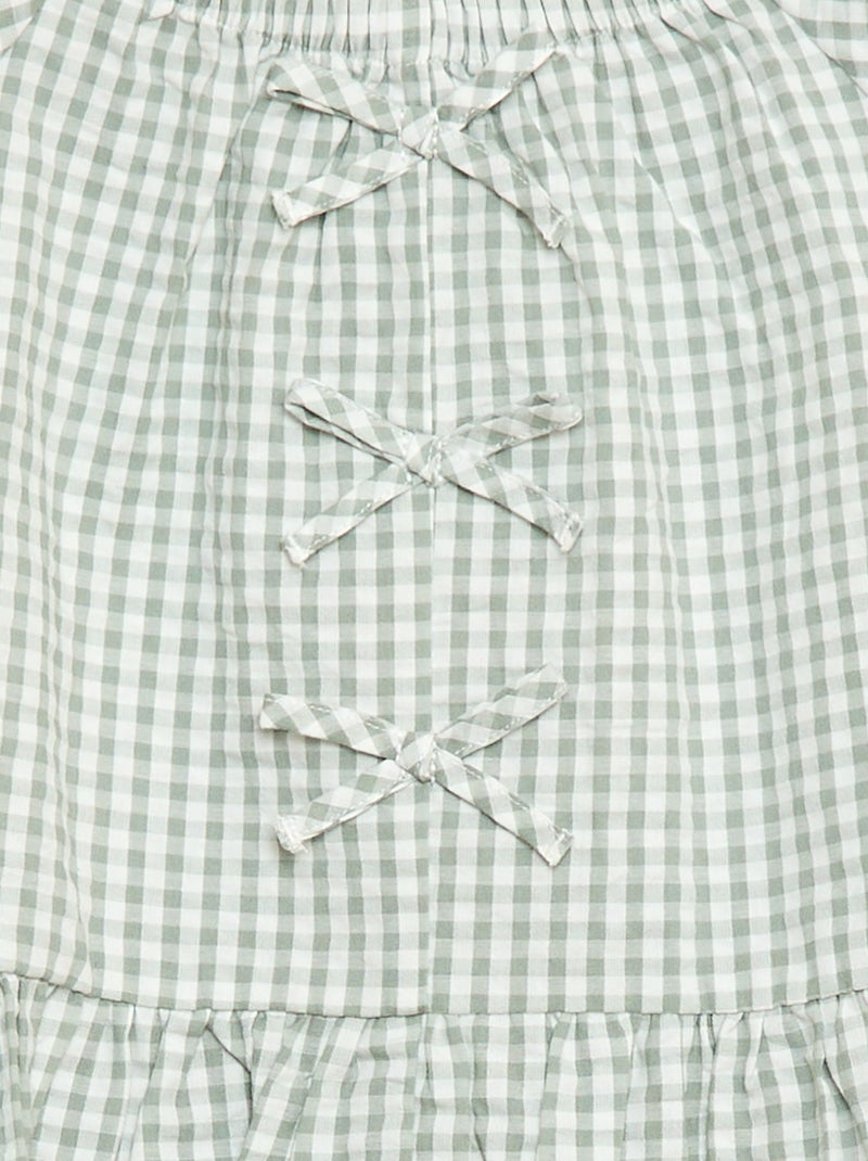 Set top + broek met katoenen details Kaki - Kiabi
