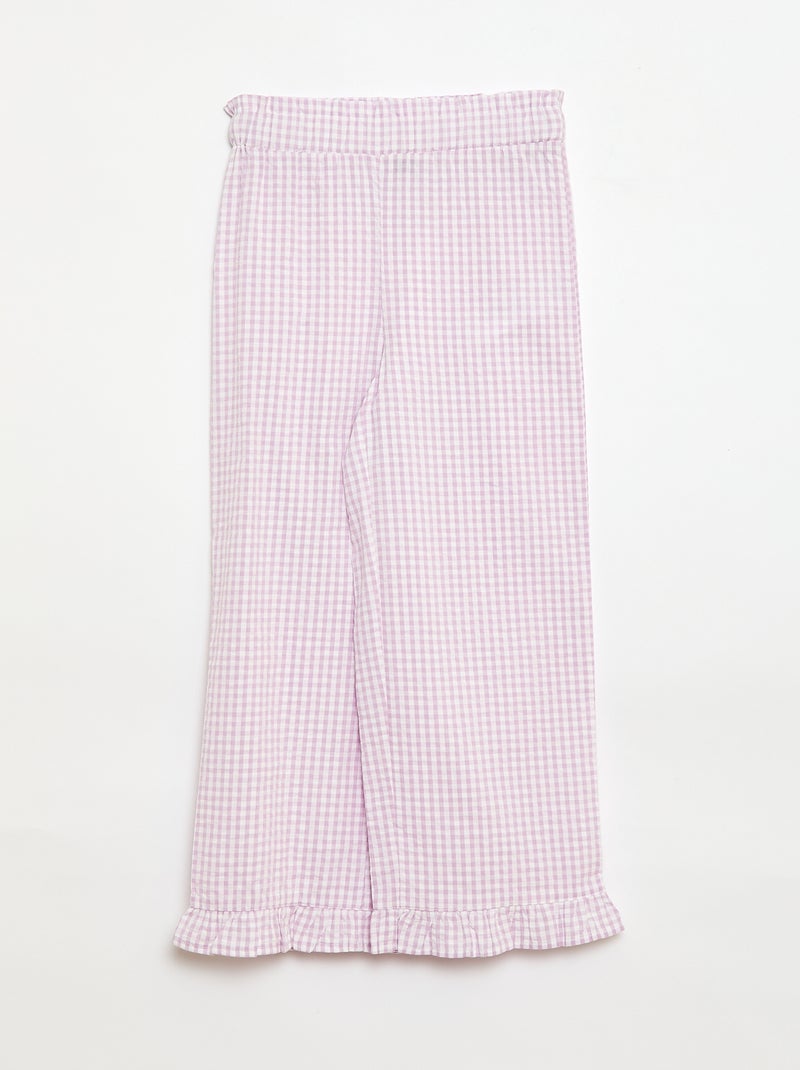 Set top + broek met katoenen details Paars - Kiabi