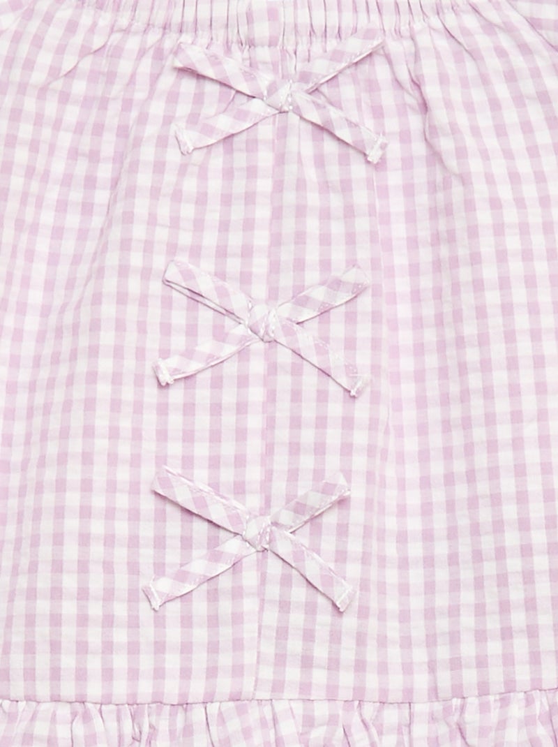 Set top + broek met katoenen details Paars - Kiabi