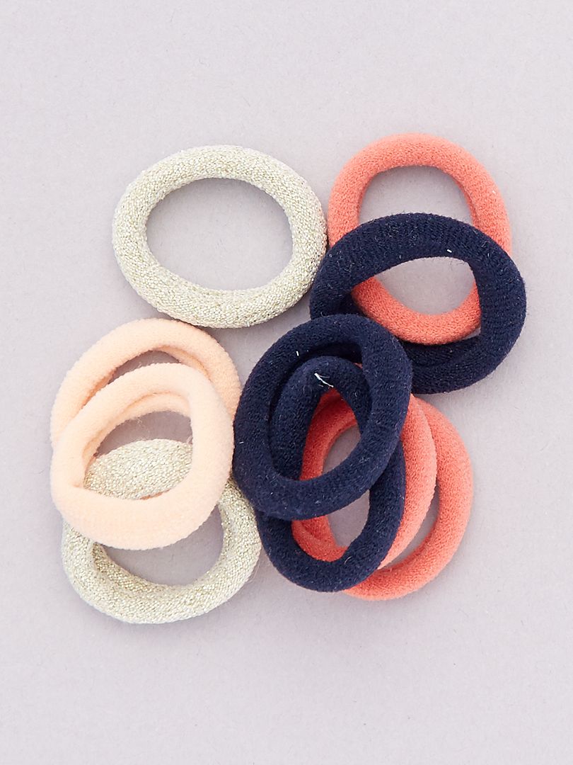 Set van 10 elastische scrunchies roze - Kiabi