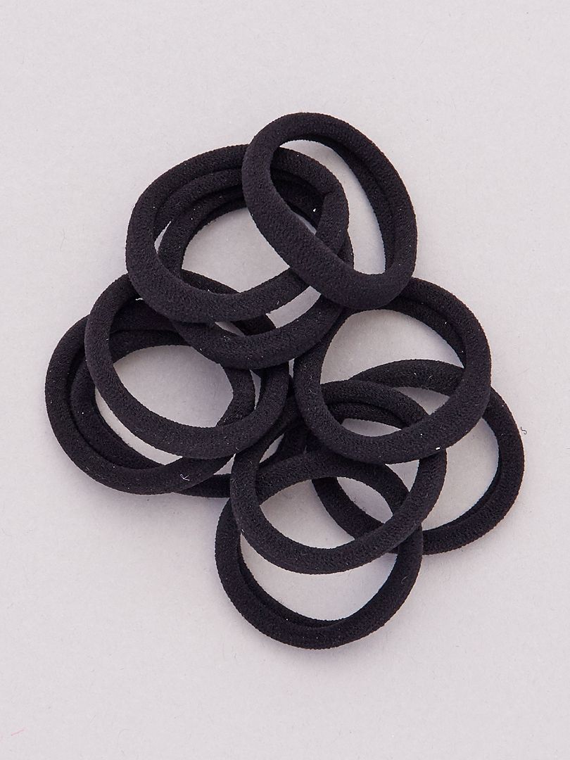 Set van 10 haarelastieken zwart - Kiabi