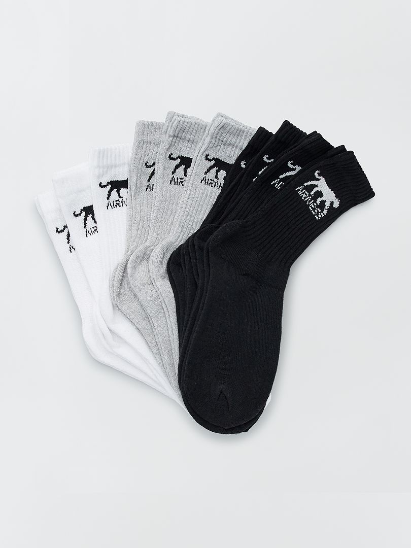 Set van 10 paar 'Airness'-sokken WIT - Kiabi