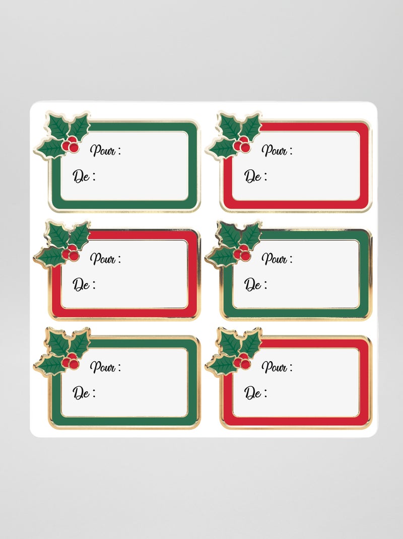Set van 12 cadeaulabels meerkleurig - Kiabi