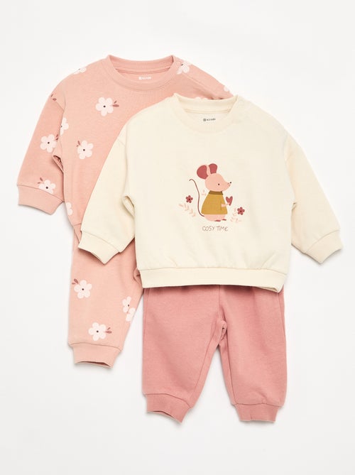 Set van 2 2-delige sets - sweatshirt + broek - Kiabi