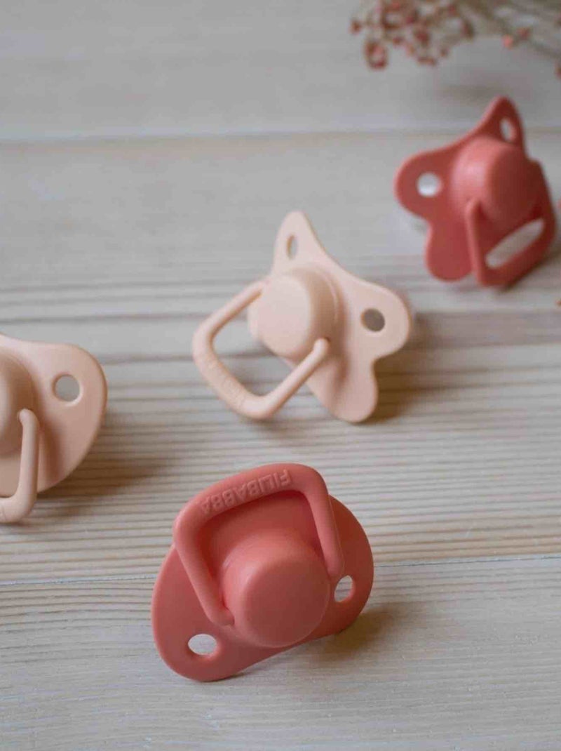 Set van 2 anatomische siliconen fopspenen 0-6m Lichtoranje - Kiabi