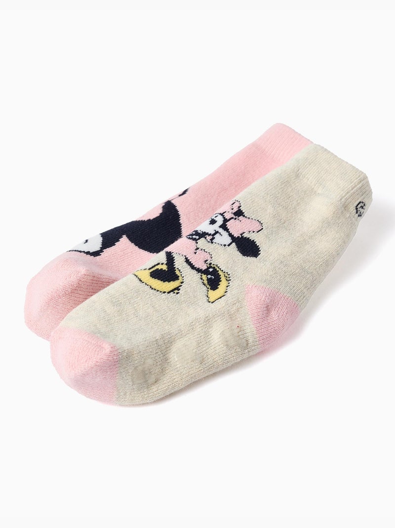 Set van 2 antislipsokken met Minnie prints Rozegrijs - Kiabi