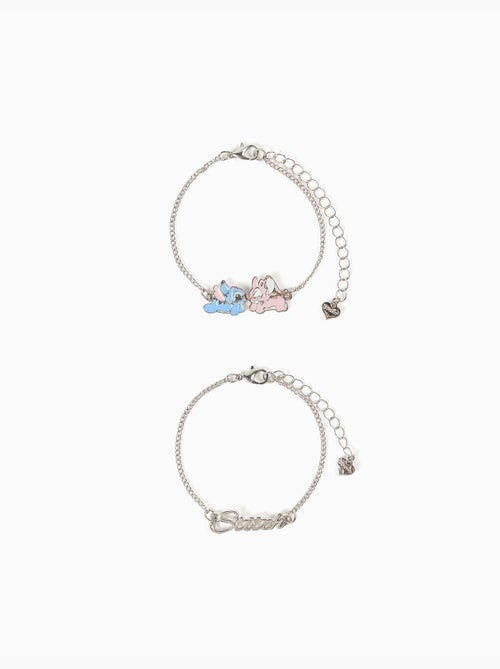 Set van 2 armbanden met hangertjes van stitch en angel - Kiabi