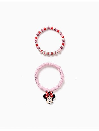 Set van 2 armbandjes met kralen en minnie