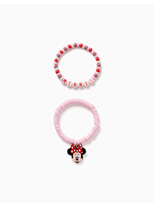 Set van 2 armbandjes met kralen en minnie - Kiabi