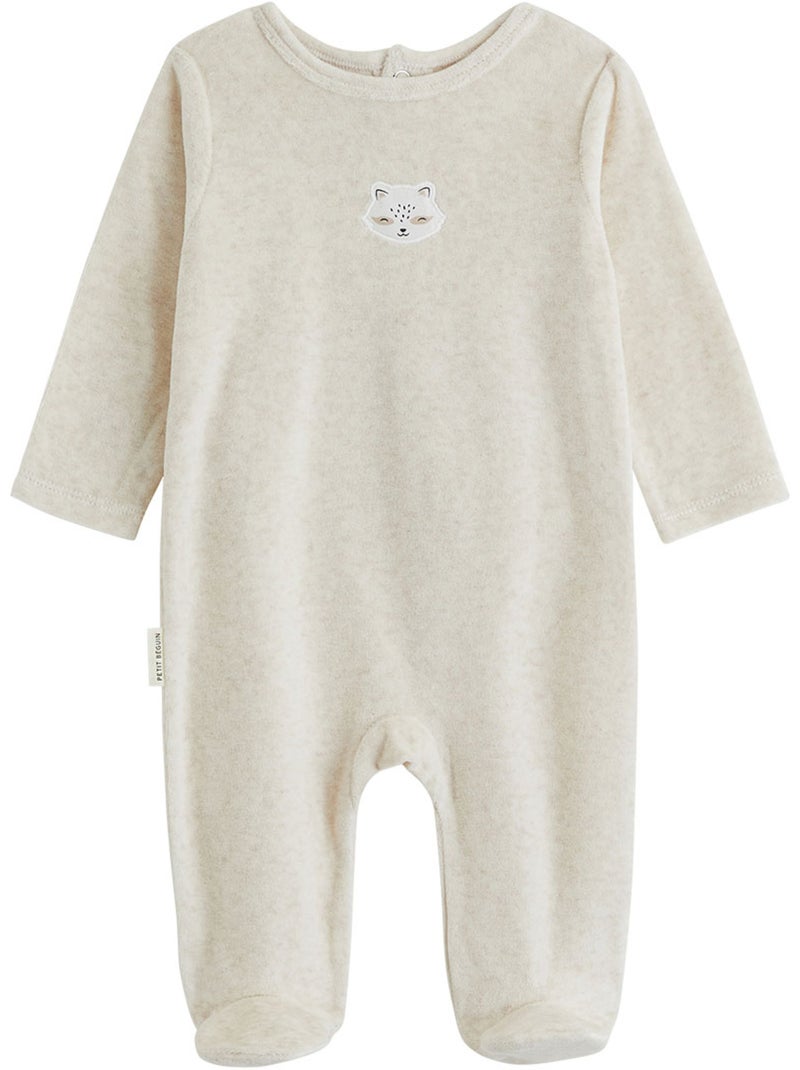 Set van 2 baby pyjama's van velours Bruin - Kiabi