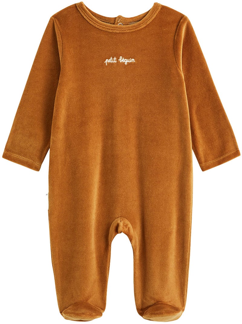 Set van 2 baby pyjama's van velours Bruin - Kiabi