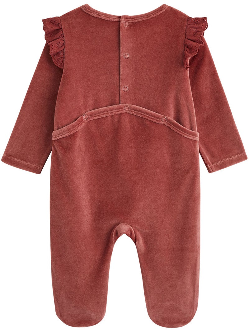 Set van 2 baby pyjama's van velours léa Roze - Kiabi