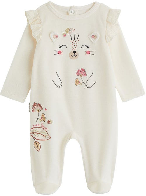 Set van 2 baby pyjama's van velours léa - Kiabi