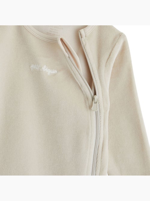 Set van 2 baby pyjama's van velours met ritssluiting - Kiabi