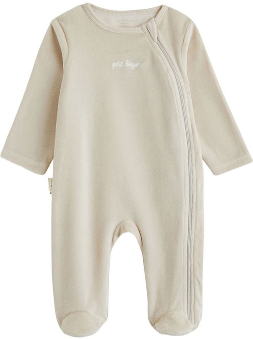 Set van 2 baby pyjama's van velours met ritssluiting - Kiabi