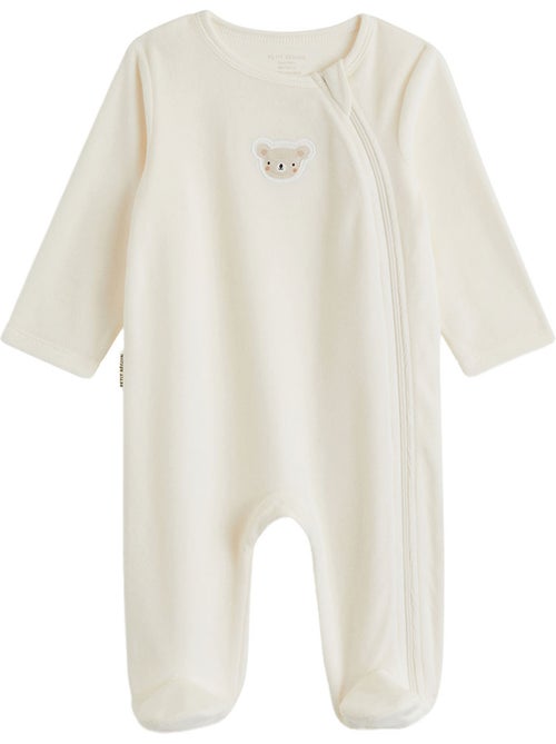 Set van 2 baby pyjama's van velours met ritssluiting - Kiabi