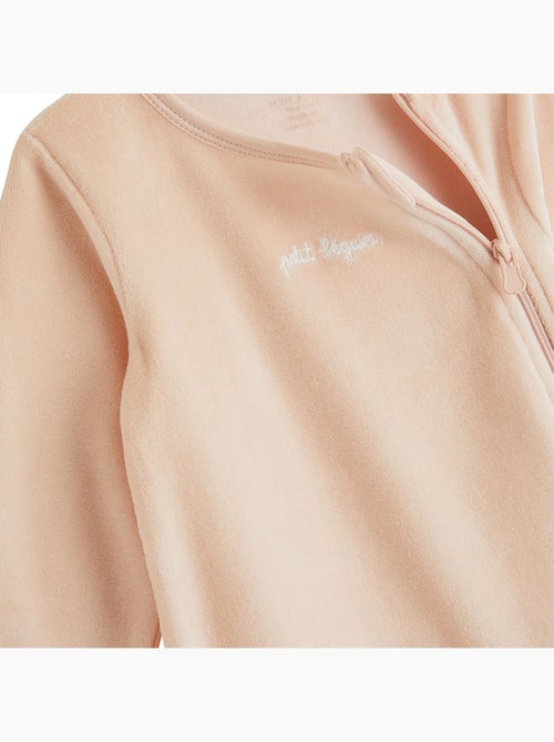 Set van 2 baby pyjama's van velours met ritssluiting - Kiabi
