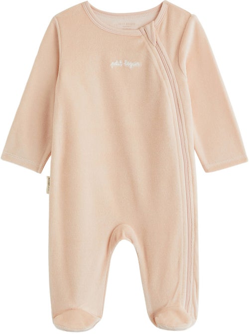 Set van 2 baby pyjama's van velours met ritssluiting - Kiabi