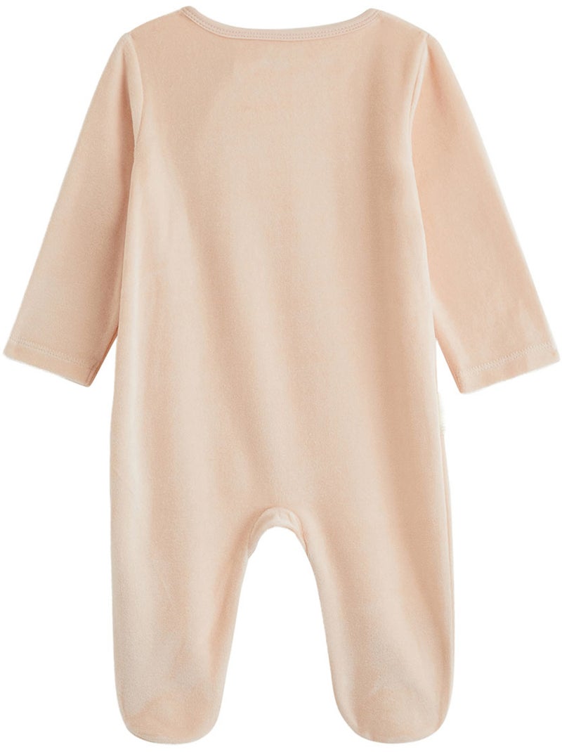 Set van 2 baby pyjama's van velours met ritssluiting Roze - Kiabi