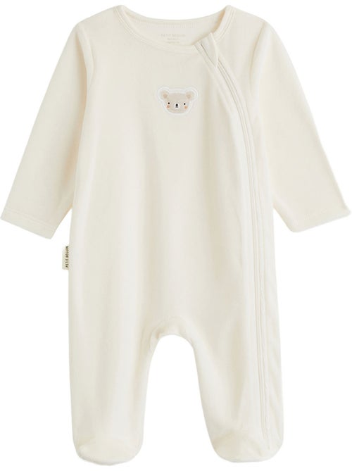 Set van 2 baby pyjama's van velours met ritssluiting - Kiabi