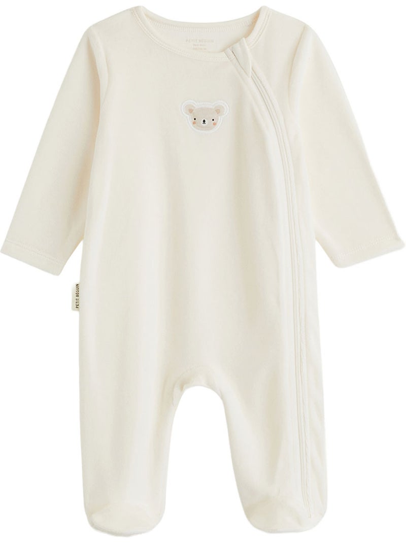 Set van 2 baby pyjama's van velours met ritssluiting Roze - Kiabi