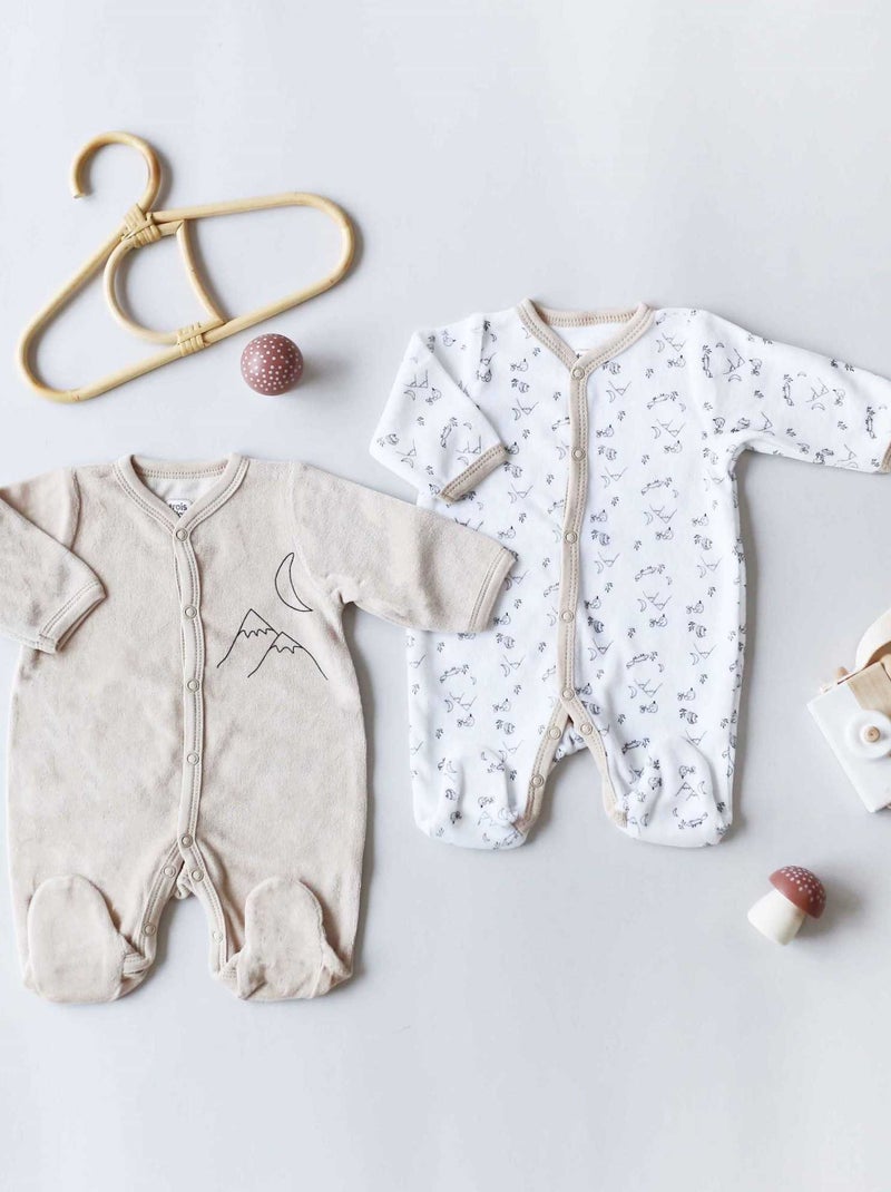 Set van 2 babypakjes berg en bos Beige - Kiabi