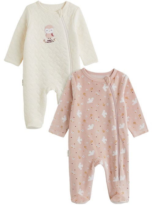 Set van 2 babypyjama's met ritssluiting miette - Kiabi