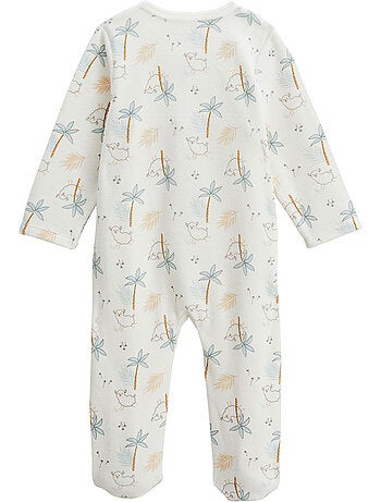 Set van 2 babypyjama's van velours in de kleur hazelnoot.