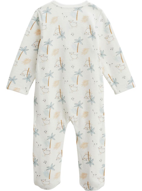 Set van 2 babypyjama's van velours in de kleur hazelnoot. - Kiabi