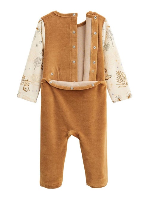Set van 2 babypyjama's van velours met sterrenbeeldmotief. - Kiabi