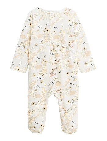 Set van 2 babypyjama's van velours met zwanenmotief