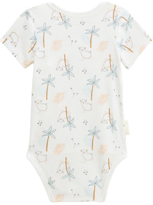 Set van 2 babyrompertjes met korte mouwen en een overslagopening, hazelnootkleur. - Kiabi Set van 2 babyrompertjes met korte mouwen en een overslagopening, hazelnootkleur. - Kiabi