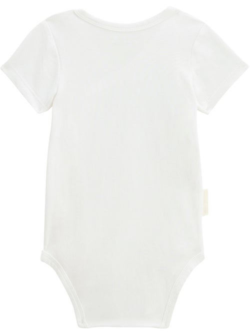 Set van 2 babyrompertjes met korte mouwen en een overslagopening, hazelnootkleur. - Kiabi Set van 2 babyrompertjes met korte mouwen en een overslagopening, hazelnootkleur. - Kiabi