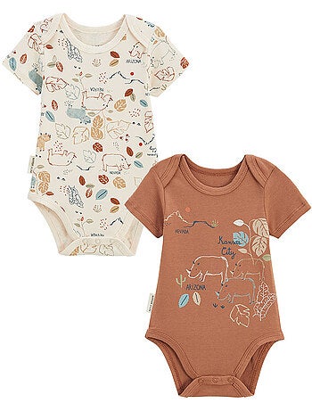 Set van 2 babyrompertjes met korte mouwen in kansas city-stijl.
