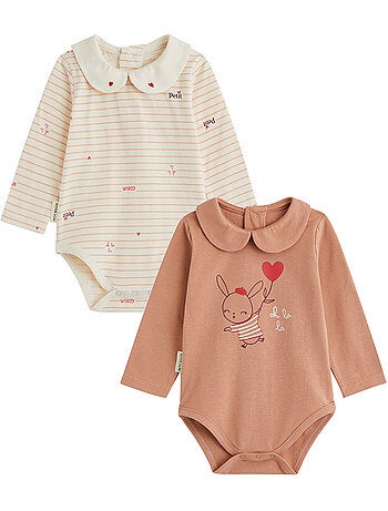 Set van 2 babyrompertjes met lange mouwen aimée