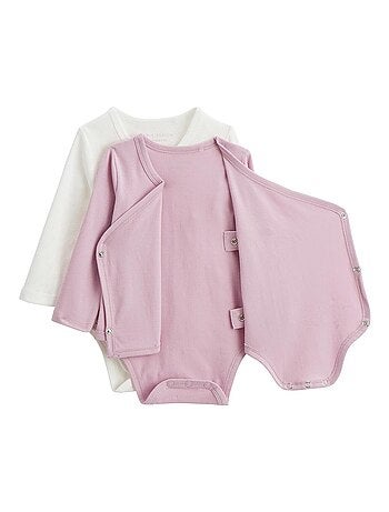 Set van 2 babyrompertjes met lange mouwen en een overslagopening van miss chatchatchat
