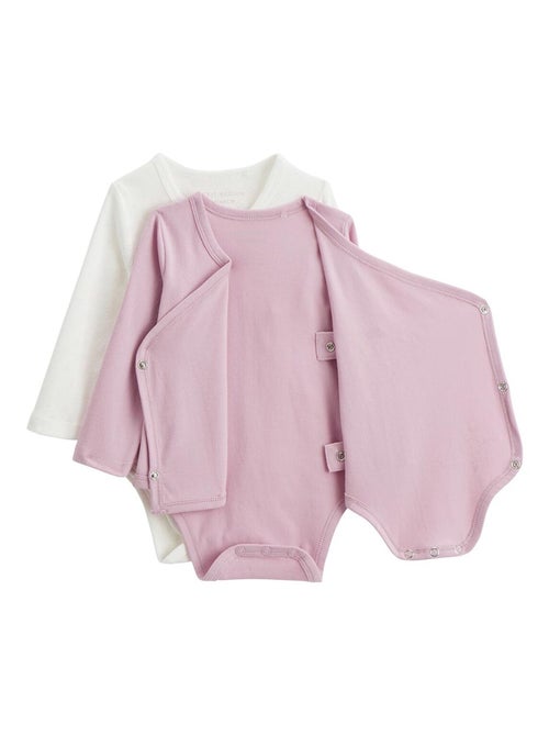Set van 2 babyrompertjes met lange mouwen en een overslagopening van Miss Chatchatchat - Kiabi