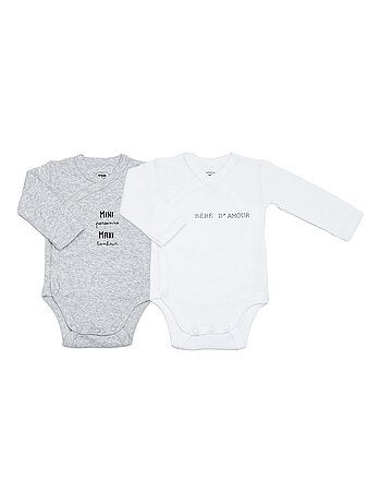 Set van 2 babyrompertjes met lange mouwen